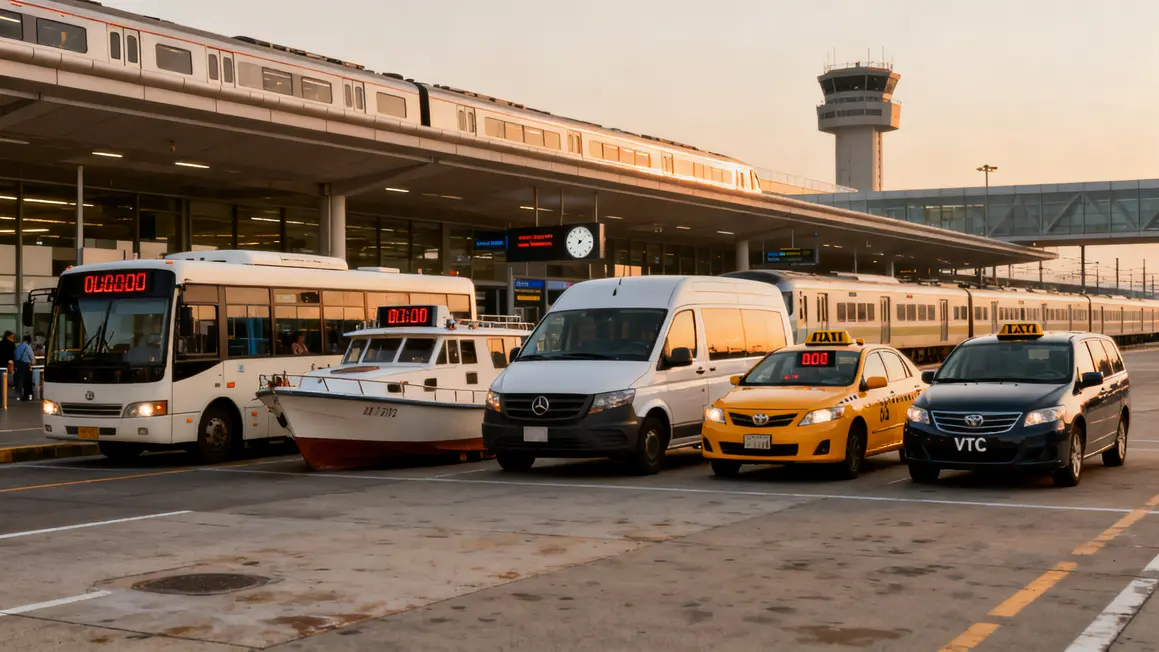 Navettes bus minivan bateau taxi VTC horaires gare aéroport