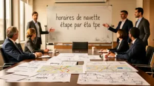 scene reunion tableau horaires de navette
