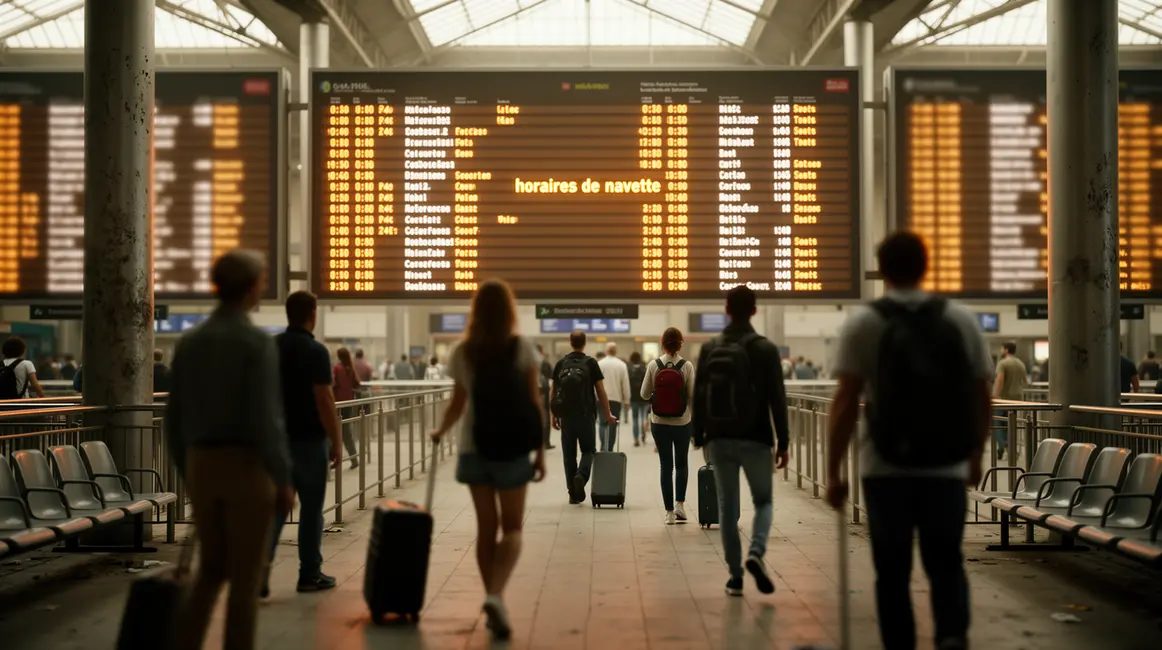 affichage horaires de navette et voyageurs