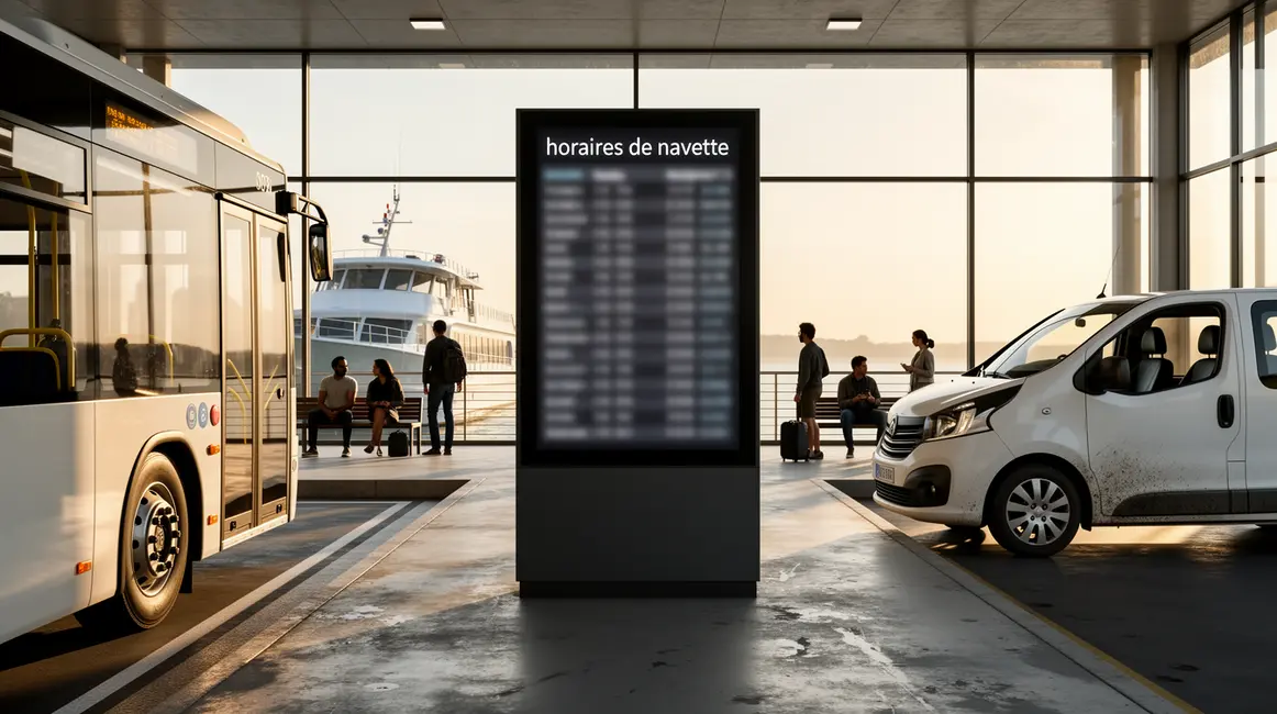 Terminal transport moderne horaires navette bus bateau minivan