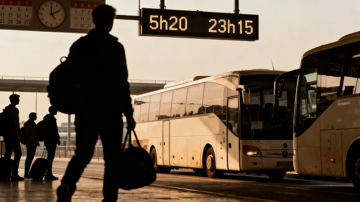 Panneau horaires bus 5h20 23h15 ligne 51 Marseille Aix