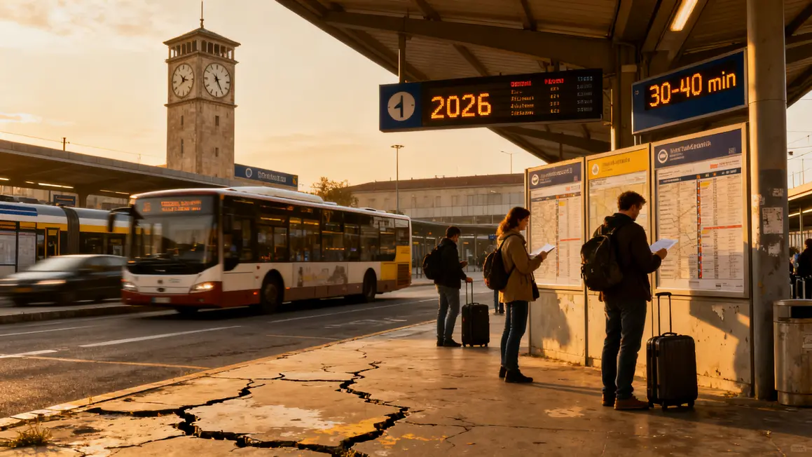 Tableau horaires navette bus gare routière 2026