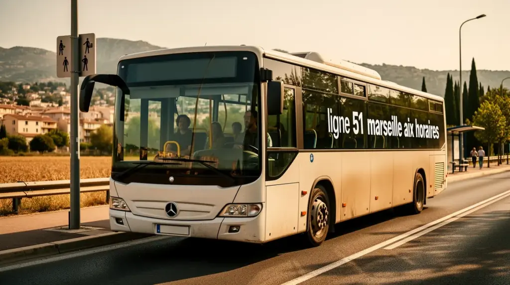 bus ligne 51 entre Aix Marseille paysage