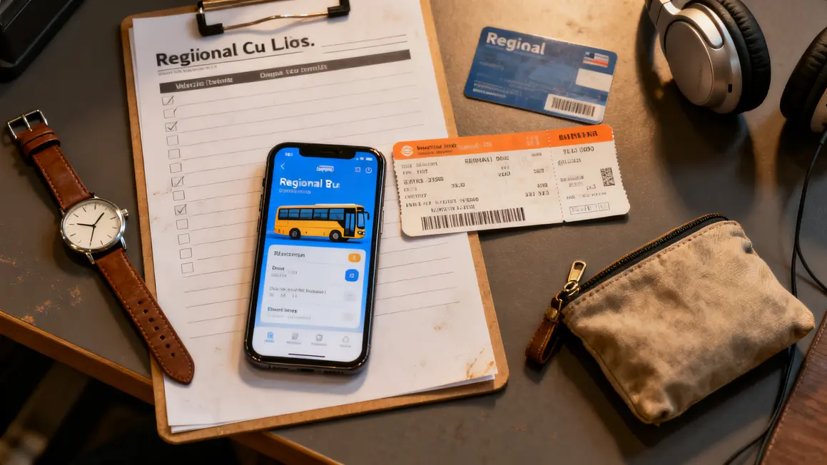 checklist ligne 51 bus regional prêt pour le trajet