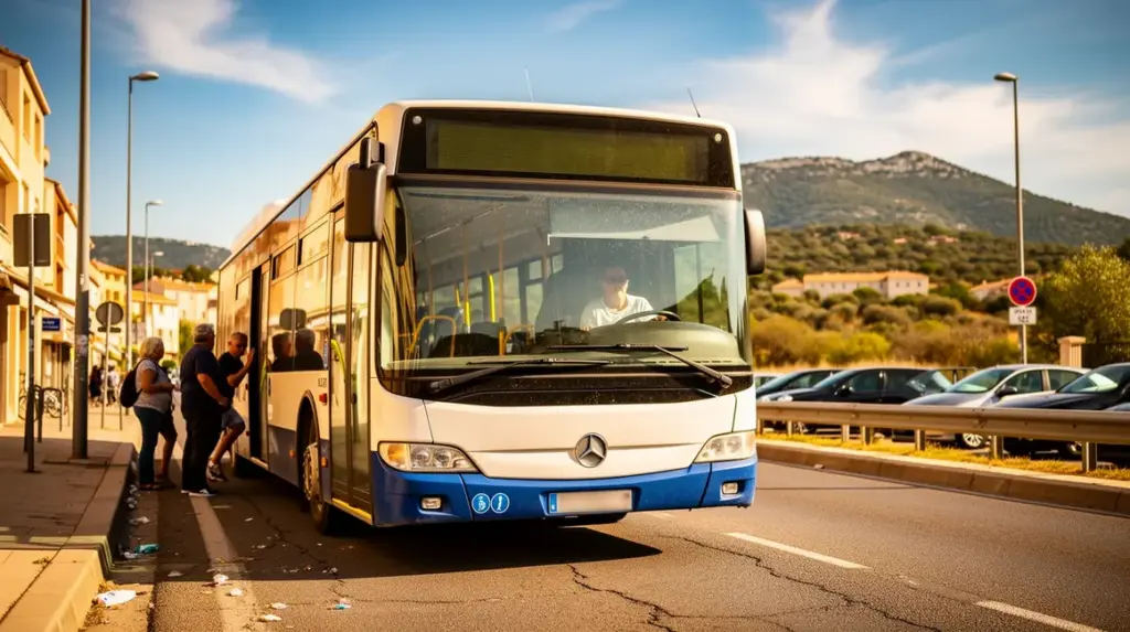 Bus ligne 51 Marseille Aix sur route urbaine RN8