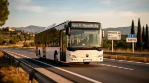 bus ligne 51 Marseille Aix sur route provençale