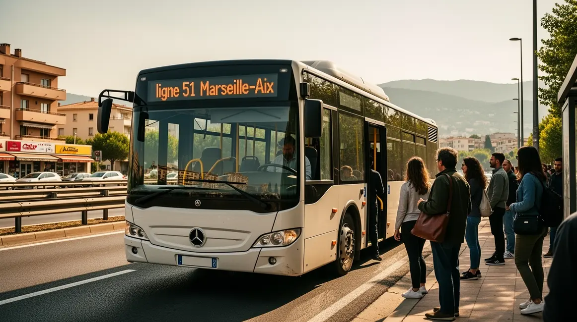 bus ligne 51 Marseille Aix sur route nationale
