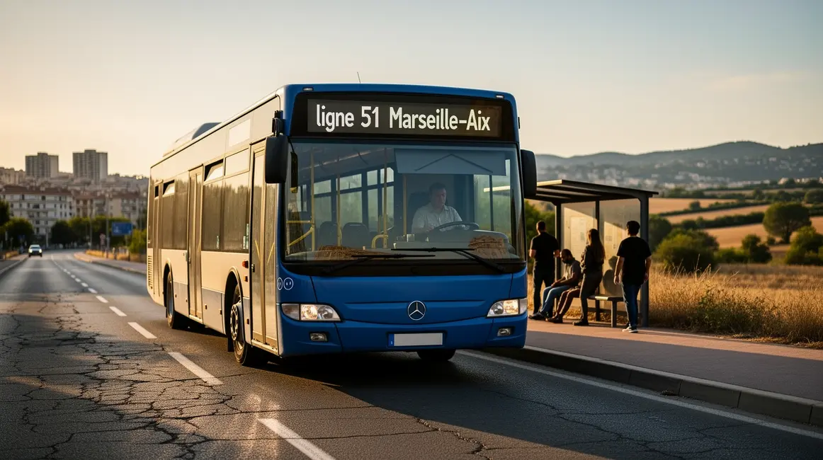 bus moderne ligne 51 Marseille Aix voyageurs route
