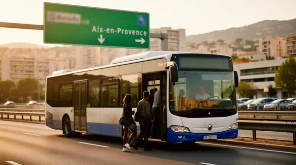 Bus ligne 51 sur RN8 Marseille Aix