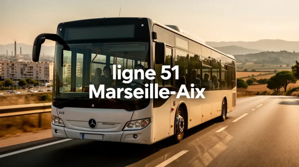 bus ligne 51 Marseille Aix sur RN8 avec voyageurs