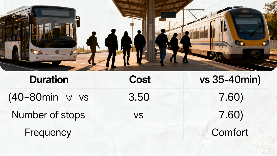 ligne 51 Marseille Aix tableau comparatif bus train