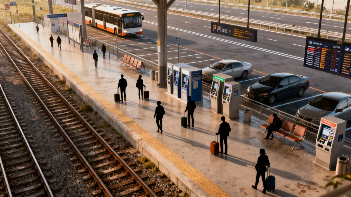 Vue aerienne gare Aix TGV parking automates navette