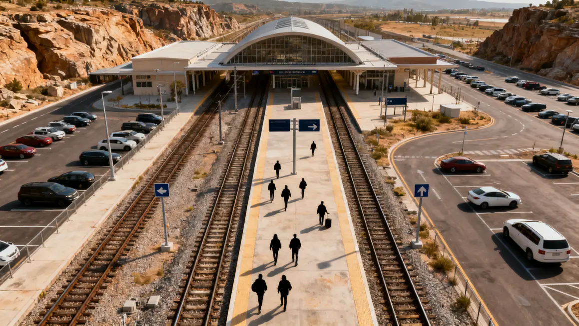 vue aerienne gare Aix TGV plateau rocheux