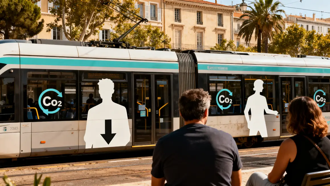 Bus électrique et train à Aix Marseille, réduction CO2