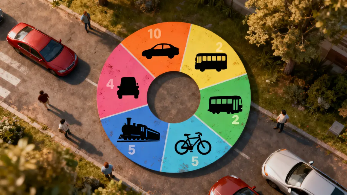 Graphe mobilite entreprise illustrant modes de transport