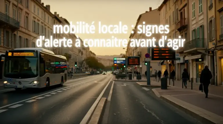 Paysage urbain Aix Marseille, panneaux lumineux, texte signs d'alerte mobilité