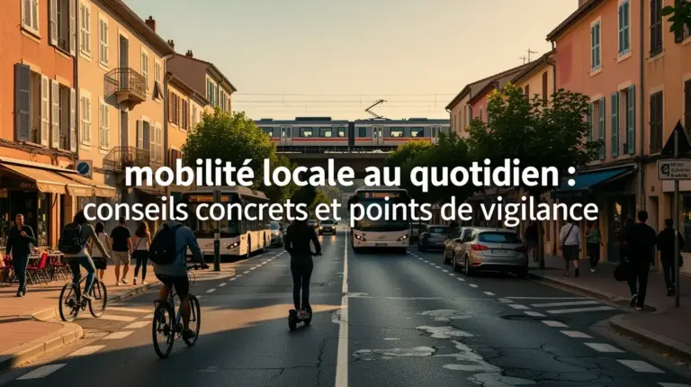 mobilite locale avec velos trottinettes piétons bus voitures train
