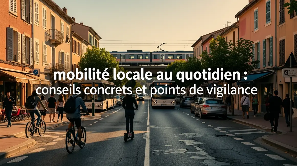 mobilite locale avec velos trottinettes piétons bus voitures train