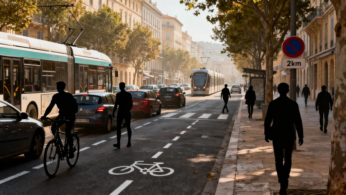 mobilite locale urbain Aix Marseille embouteillages pistes cyclables