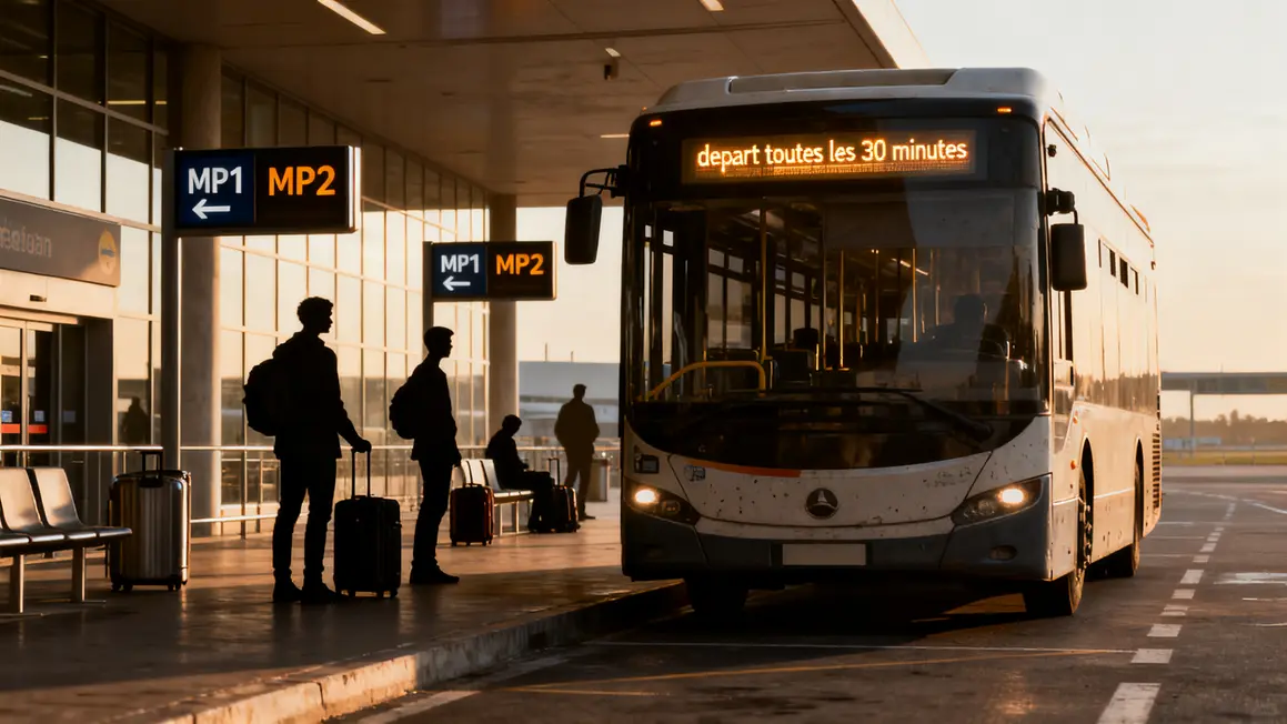 bus navette aeroport Aix Marseille terminaux MP1 MP2
