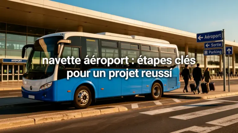 Minibus navette aeroport Aix Marseille devant terminal