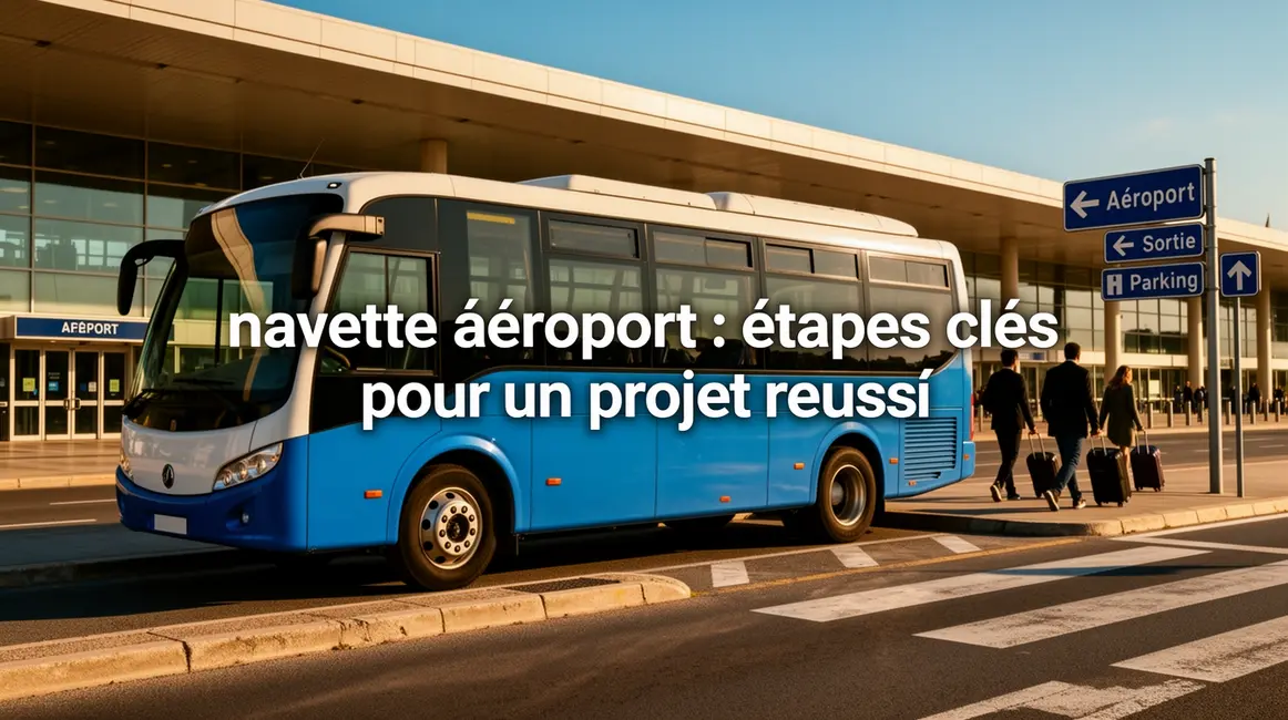 Minibus navette aeroport Aix Marseille devant terminal