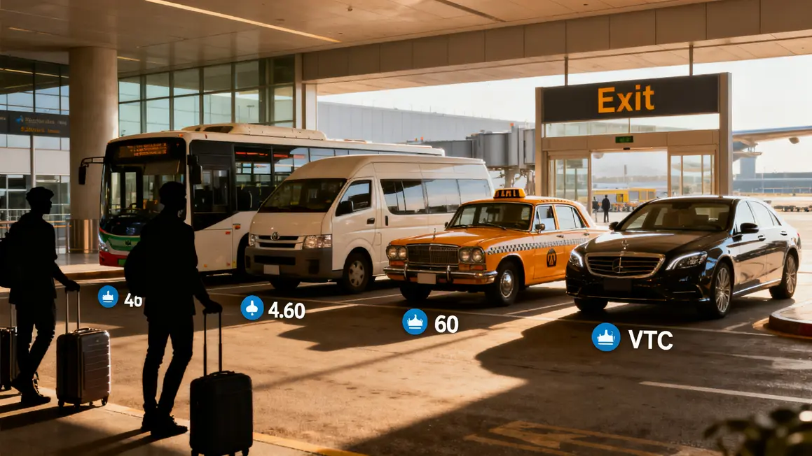 choix navette aeroport Aix-Marseille bus taxi VTC prix