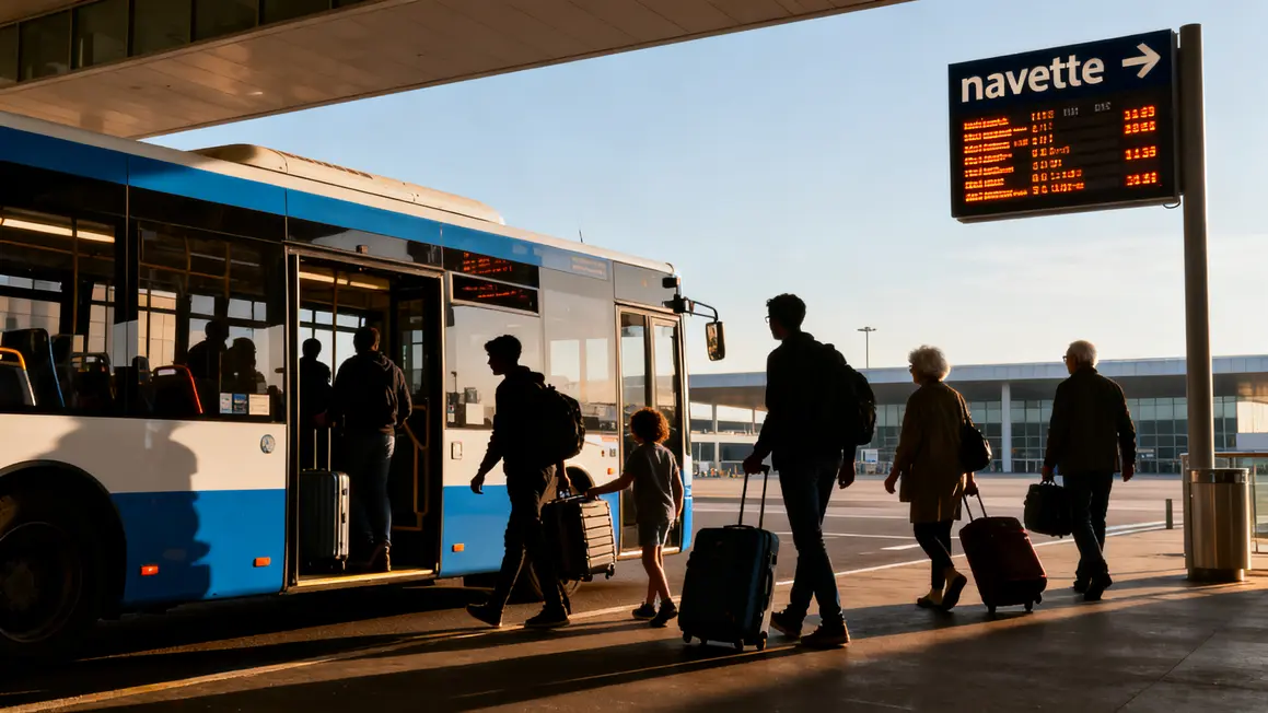 passagers bus navette aéroport Aix-Marseille