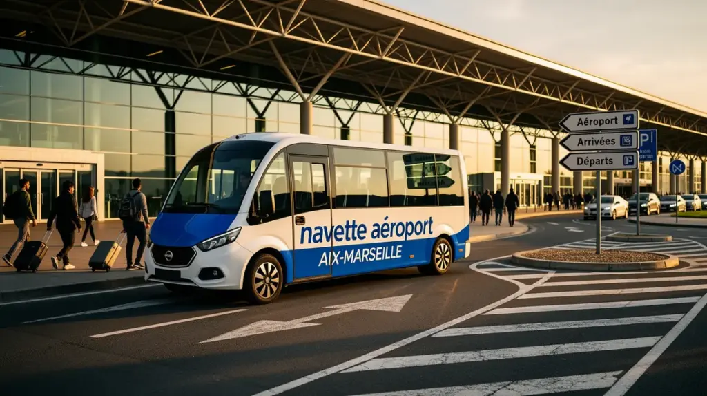 Navette aeroport Aix Marseille moderne terminal