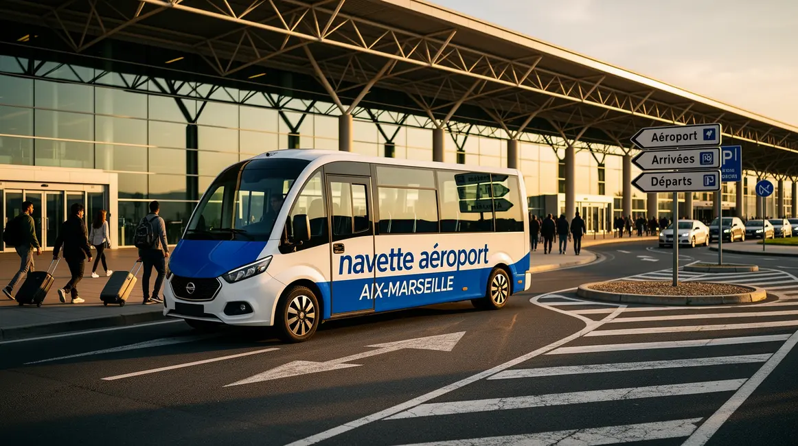 Navette aeroport Aix Marseille moderne terminal