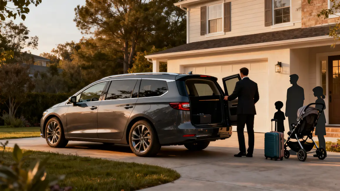 Navette aeroport famille chauffeur bagages