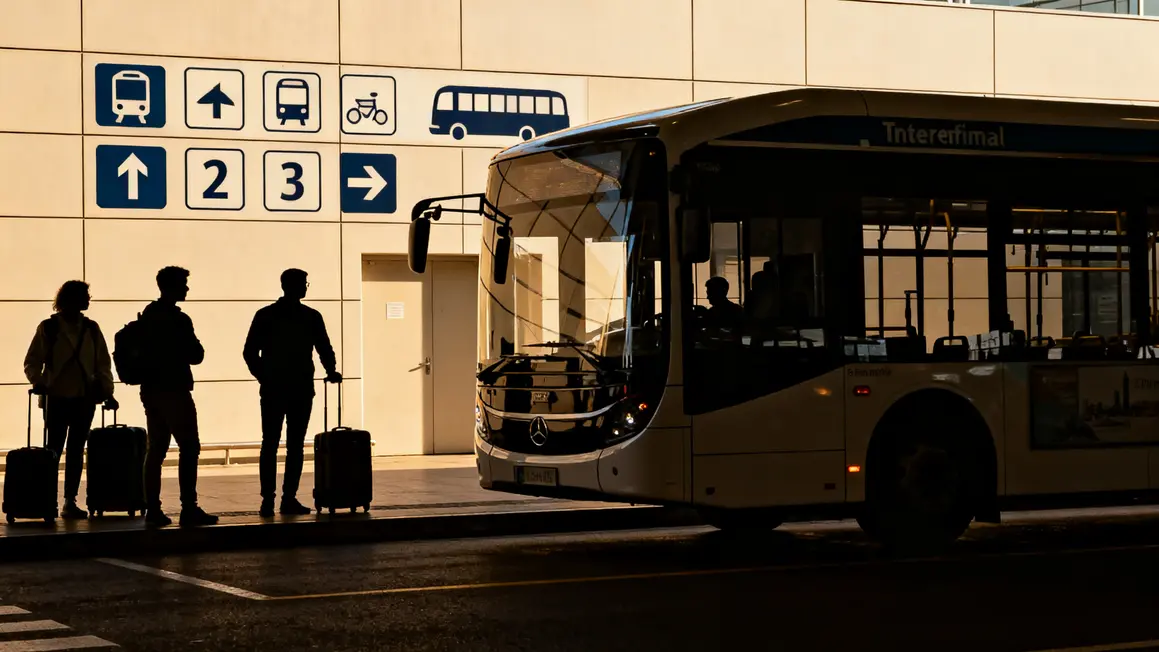 Navette aeroport passagers bagages bus tram