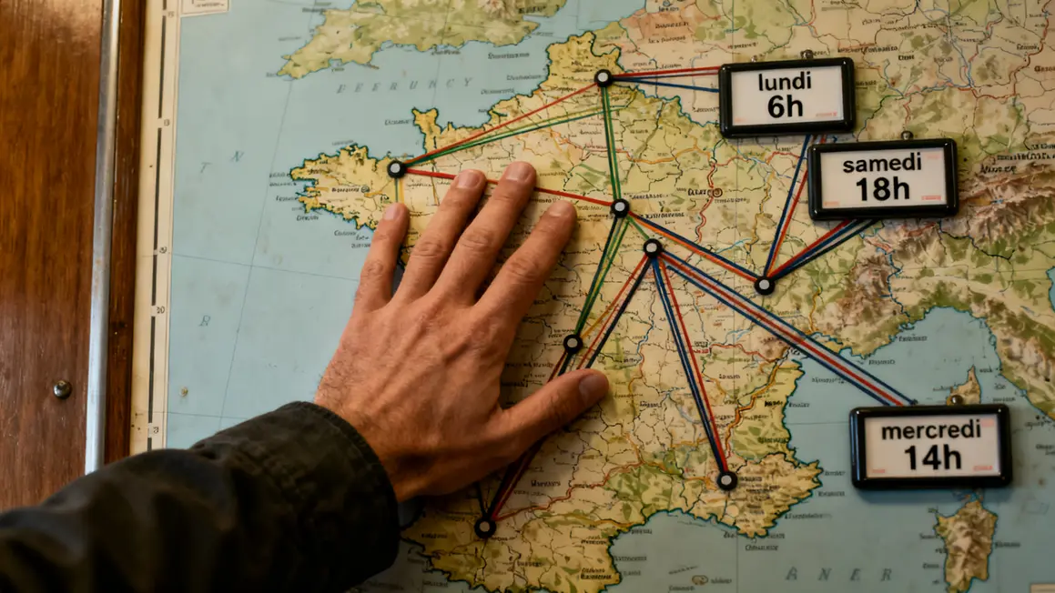 main sur carte choix départ horaires pour Marseille