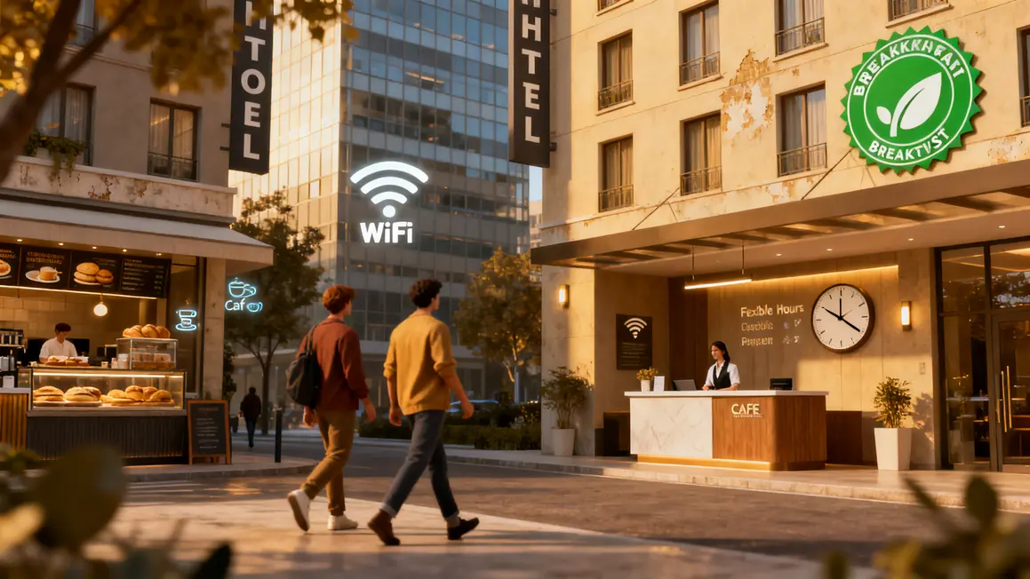 plan urbain avec hôtels bureau et label écoresponsable