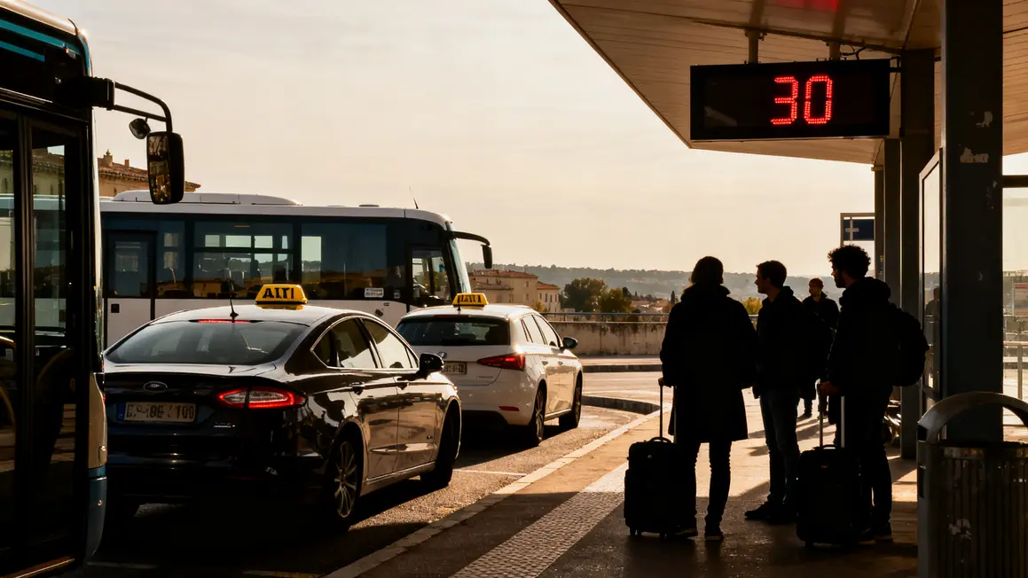 arrêt navette aéroport Aix-Marseille taxi covoiturage voyageurs
