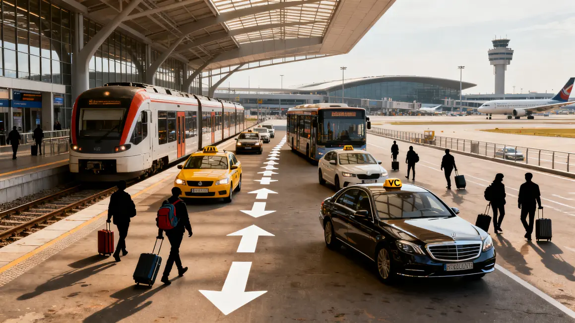 Options transfert aeroport gare train bus navette