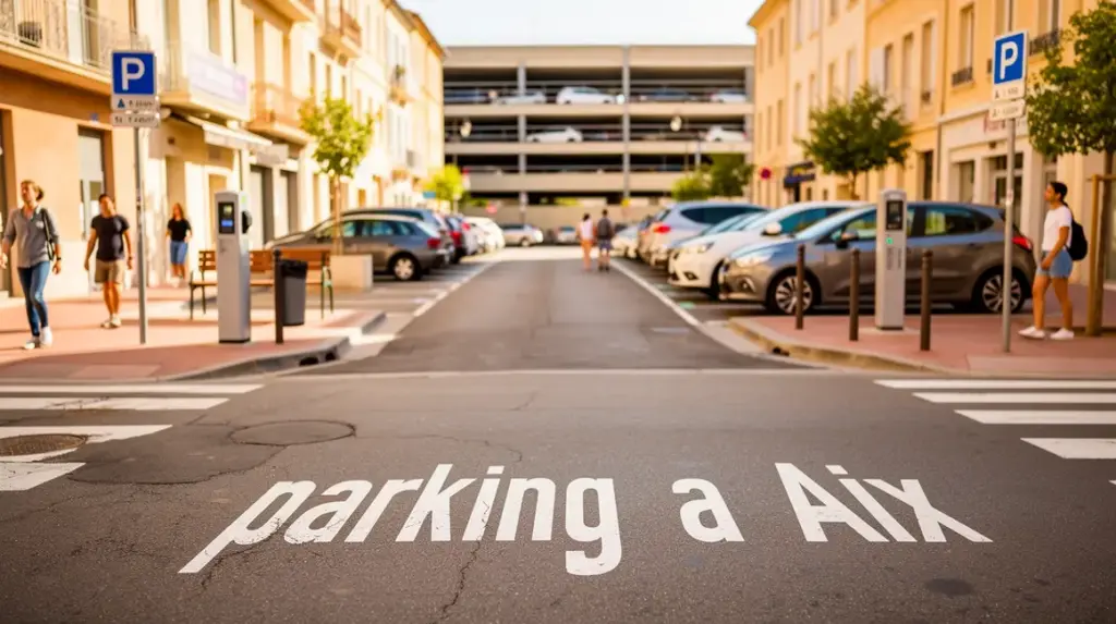 Vue centre ville Aix parking voitures voirie
