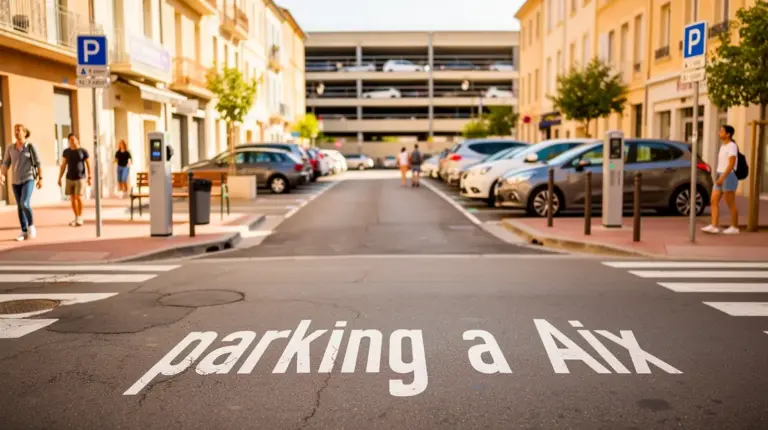 Vue centre ville Aix parking voitures voirie