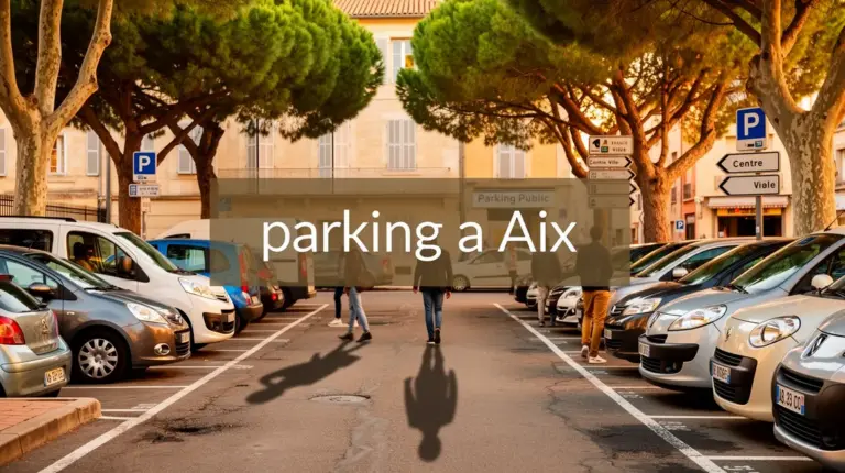 Parking urbain Aix-en-Provence voitures panneaux