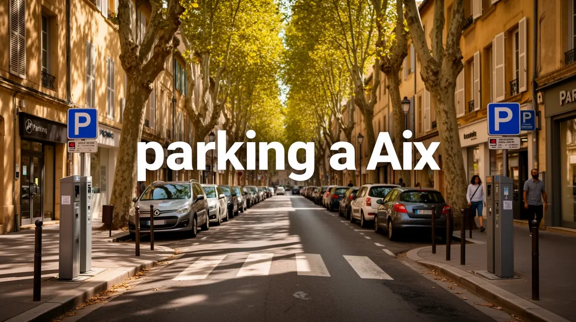 Centre ville Aix ruelles voitures garées panneaux parking
