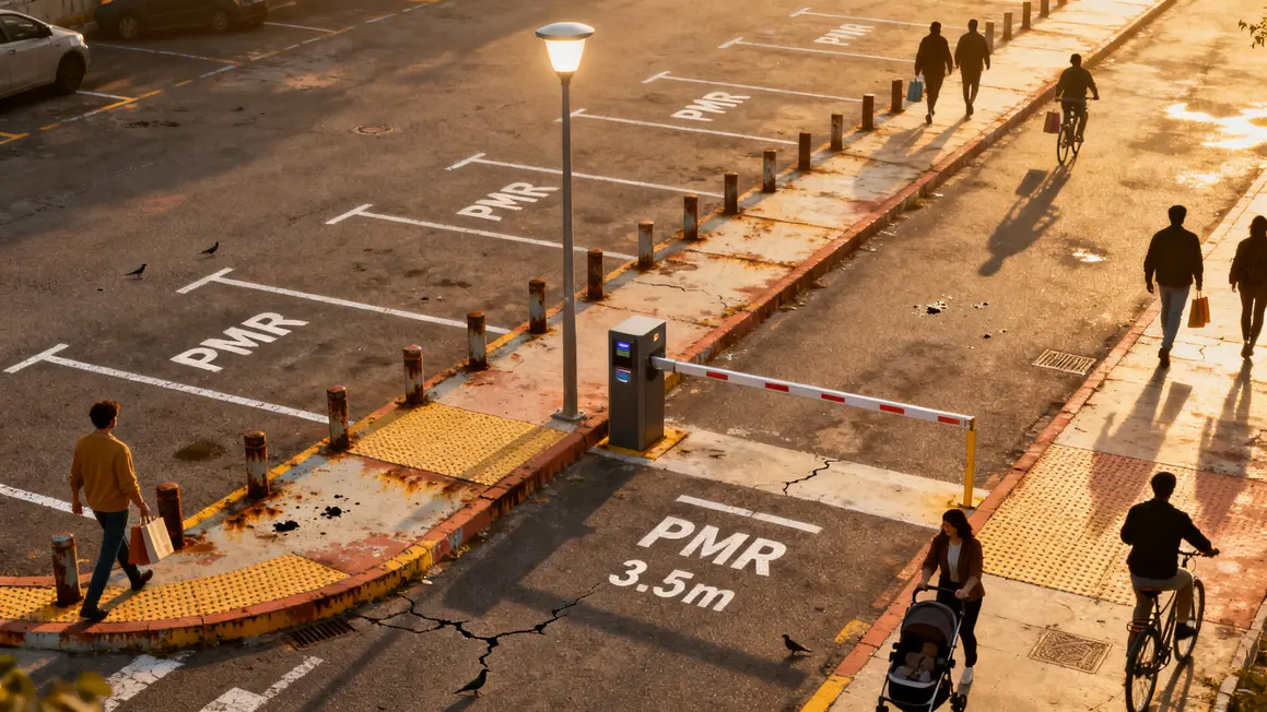 parking Aix parking accessibilite PMR voies LED securite