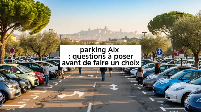 grand parking Aix différents véhicules signalisation