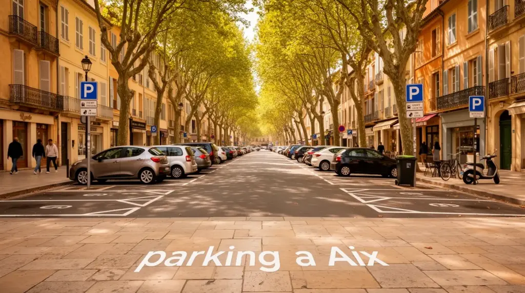 stationnement aix rue voitures arbres