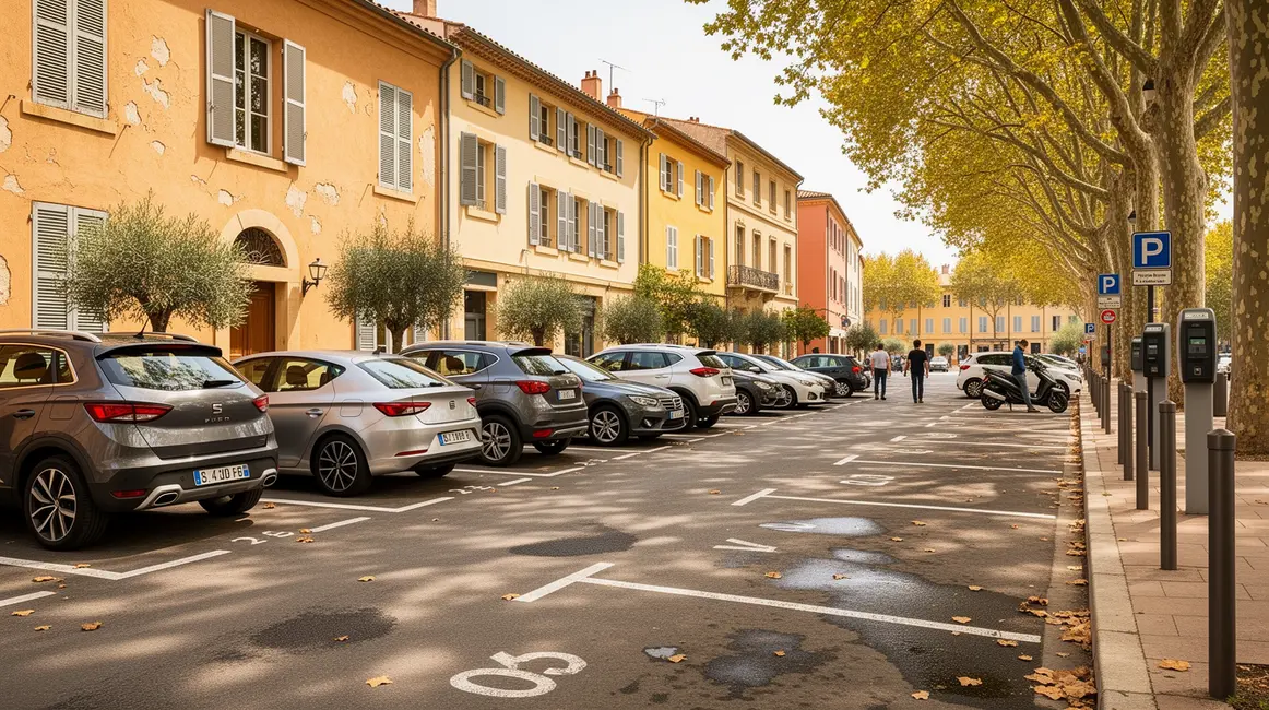 Parking Aix en Provence photo parking voitures panneaux