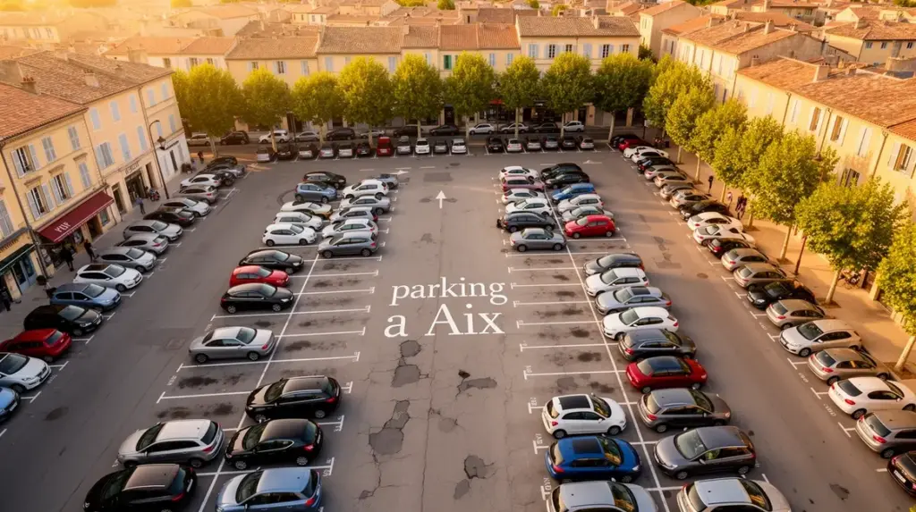 vue aérienne parking aix centre urbain