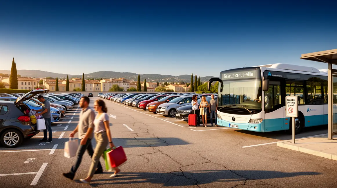 parking gratuit aix-en-provence avec navette bus en périphérie