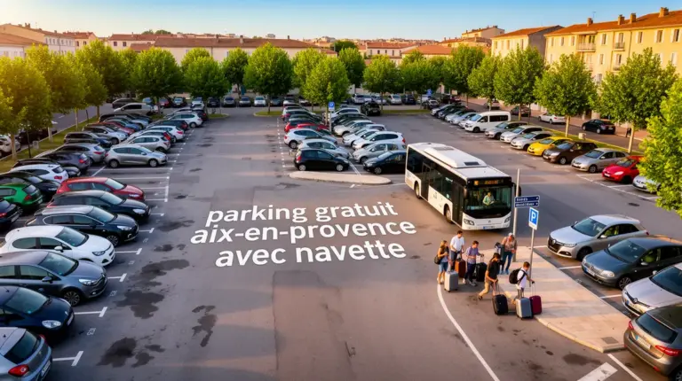 parking gratuit aix-en-provence avec navette vue aérienne
