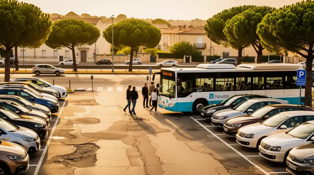 Parking gratuit Aix-en-Provence navette silhouettes