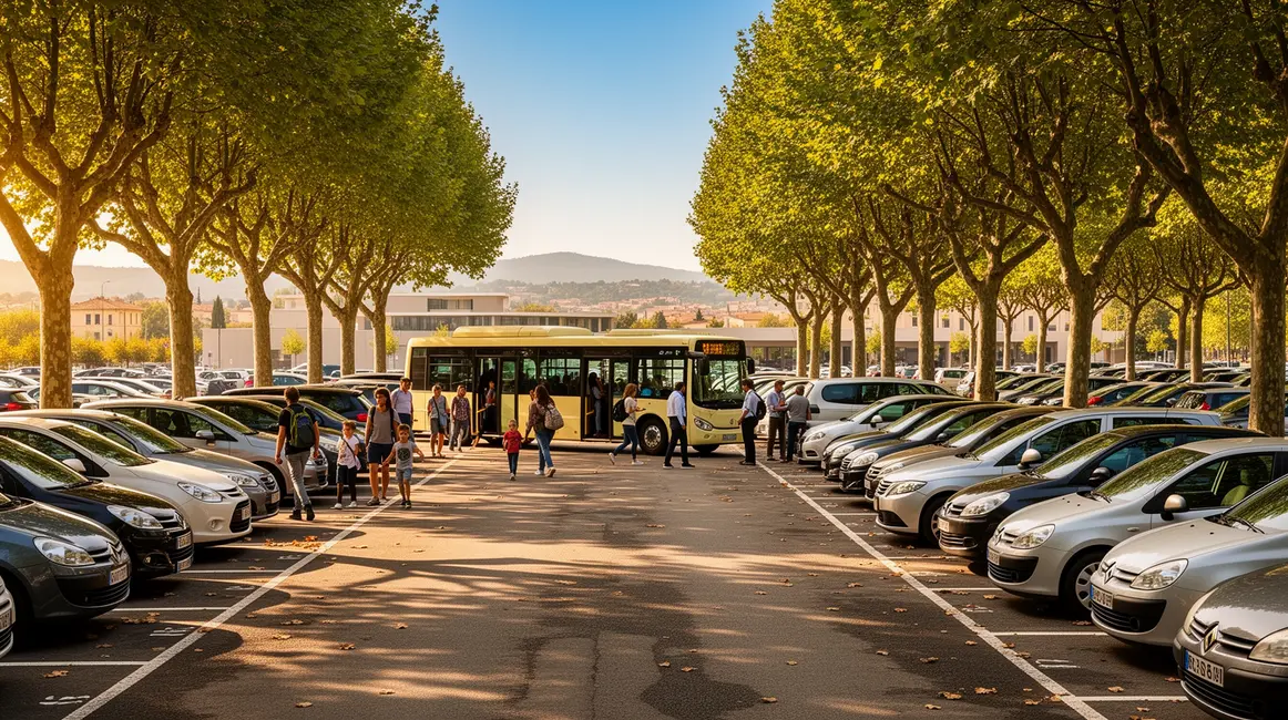 parking gratuit aix-en-provence navette familles étudiants