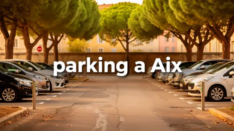 parking aix en provence avec arbres et voitures